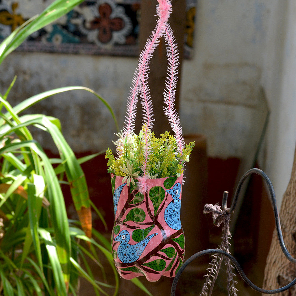 Hand-Painted Bird Theme Vertical Pot Garden Essentials myBageecha - myBageecha